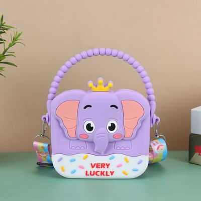 İyi bir fiyat. Fil Küçük Kız Crossbody Çantalar Zincirli Kemerli Silikon reçine Küçük Çocuk El Çantası Mini Rastgele Mesajcı Omuz Çantası çevrimiçi