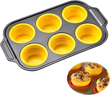 İyi bir fiyat. 6-Piece Stackable Silicone Baking Pan Set - Temperature Resistant (-40°F to 446°F) Non-Stick Bakeware with Metal Reinforced Frame çevrimiçi