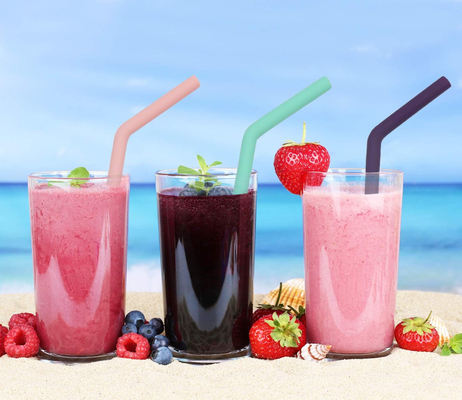 Temizleme Fırçaları ile Yeniden Kullanılabilir BPA Free Silikon Mutfak Ürünü Saman