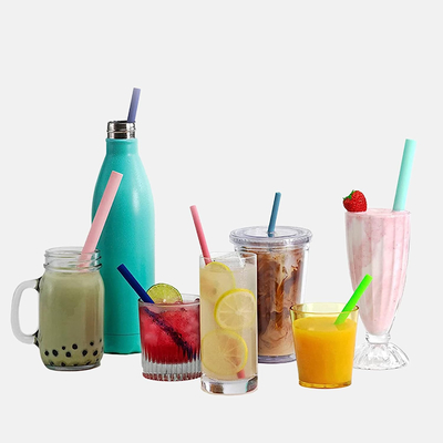 İyi bir fiyat. Yıkanabilir Kokteyl Silikon Smoothie Pipetler Zararsız Çok Renkli çevrimiçi