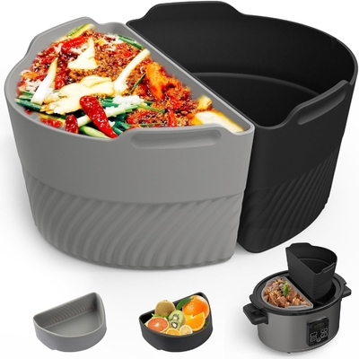 İyi bir fiyat. 6 Quart Oval Silikon Yavaş Pişirme Kaplamaları Crockpot için Tekrar Kullanılabilir Bölücü Ekle çevrimiçi