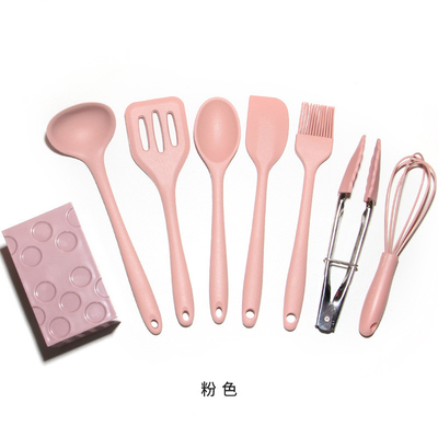 İyi bir fiyat. 8pcs Mini Kid Silikon Mutfak Uygulamaları Yemek Makinesi Güvenli Spatula Set Spatula Kaşığı Tong Fırça Whisk Tong çevrimiçi