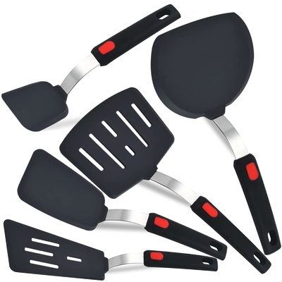 İyi bir fiyat. 5 Paket BPA Özgür Silikon Spatula Turner Set For Nonstick Cookware Flexible Kitchen Utilities Cooking Spatula Set For Egg çevrimiçi