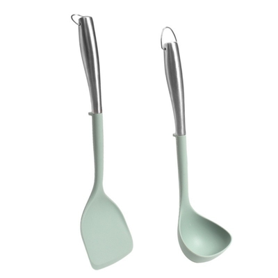 İyi bir fiyat. Silikon Paslanmaz Çelik Mutfak Yemek Aletleri Set 2 Parça Esnek Silikon Baş Yemek Aletleri Spatula, Çanağı ile çevrimiçi