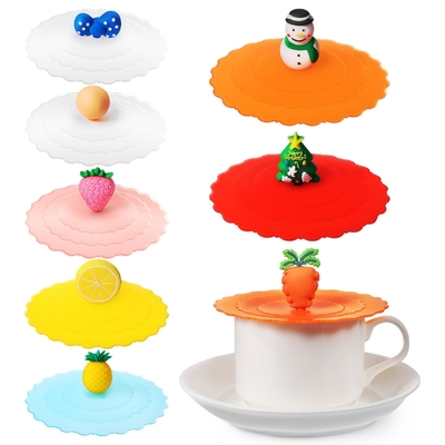 İyi bir fiyat. Silikon Mug Kapak Kapak, Renkli Anti-toz Silikon Mug Kapak Güzel Tekrardan Kullanılabilir Silikon Kapaklar Kupalar İçin Mug Bira Camı İçeride çevrimiçi