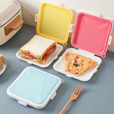 Silikon Sandviç Depolama, Öğle Yemeği Sandviç Kutusu, BPA Serbest, Sızdırmaz, Tekrar Kullanılabilir Plastik Sandviç Sahibi