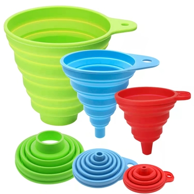Şişeleri Doldurmak İçin Funnel Mutfak Funnel Mutfak Kullanımı Gıda Kaliteli Silikon Katlanabilir Funnel Sıvı Toz