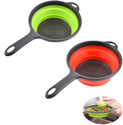 İyi bir fiyat. Yıkanabilir Makarna Silicone Katlanabilir Kolander Süzücü Silicone Mutfak Eşyaları Uzay tasarrufu Yapma Süzücü Kolander çevrimiçi