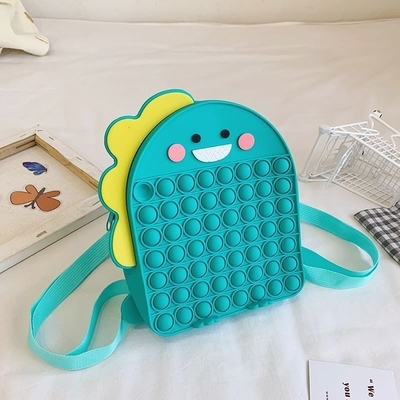 Dinosau Yumuşak Silikon Kalem Kutusu Yazıcılık ve Makyaj Eşyaları Çanta Çanta Silikon Okul Çantası Crossbody Omuz Çantası