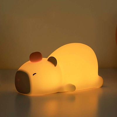 Capybara Gece Işığı Çocuklar İçin Hayvan Silikon Gece Işığı USB Şarj Edilebilir Dokunmatik Kontrol
