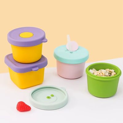 İyi bir fiyat. Premium 100% Silicone Baby Food Storage Box with Straw Port – Leak-Proof Freezer Tray & Toddler Snack Container | Food-Grade, Eco-Friendly, Multi-Color Baby Feeding Essentials çevrimiçi