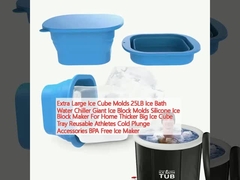 Ekstra Büyük Buz Küpleri Kalıpları 25LB Buz Banyo Su Soğutucusu Dev Buz Blok Kalıpları Silikon Buz Blok Yapımcısı Ev İçin Daha Kalın Büyük Buz Küpü Tepsisi Tekrardan Kullanılabilir Sporcular Soğuk Dalış Aksesuarları BPA Serbest Buz Yapımcısı