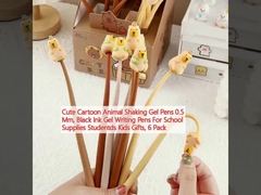 Şirin Karikatür Hayvan Sallama Gel Kalemleri 0.5 mm, Siyah Mürekkep Gel Yazma Kalemleri Okul Malzemeleri Öğrenciler Çocuk Hediyeler, 6 Paket