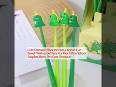 Tatlı Dinozor Siyah Mürekkep Kalemleri, Karikatür Eğlenceli Kawaii Yazma Gel Kalemleri Çocuklar İçin Ofis Okul Malzemeleri, 16pcs Set (Cute Dinozor)