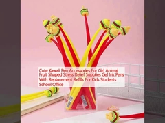 Tatlı Kawaii Kalem Aksesuarları Kızlar İçin Hayvan Meyve Şekilli Stres Çözümü Malzemeleri Gel Mürekkep Kalemleri Çocuklar İçin Öğrenciler Okul Ofisi