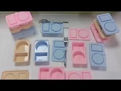 Kapaklı silikon tekrar kullanılabilir atıştırmalık konteynerleri